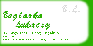 boglarka lukacsy business card